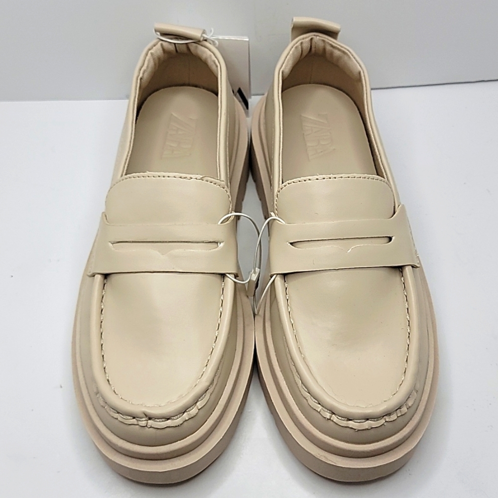ZARA | beige chunky loafer NWT | Little Girl sz 2 - Picture 2 of 7